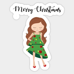 I am a Christmas Girl - Christmas tree inspired Sticker